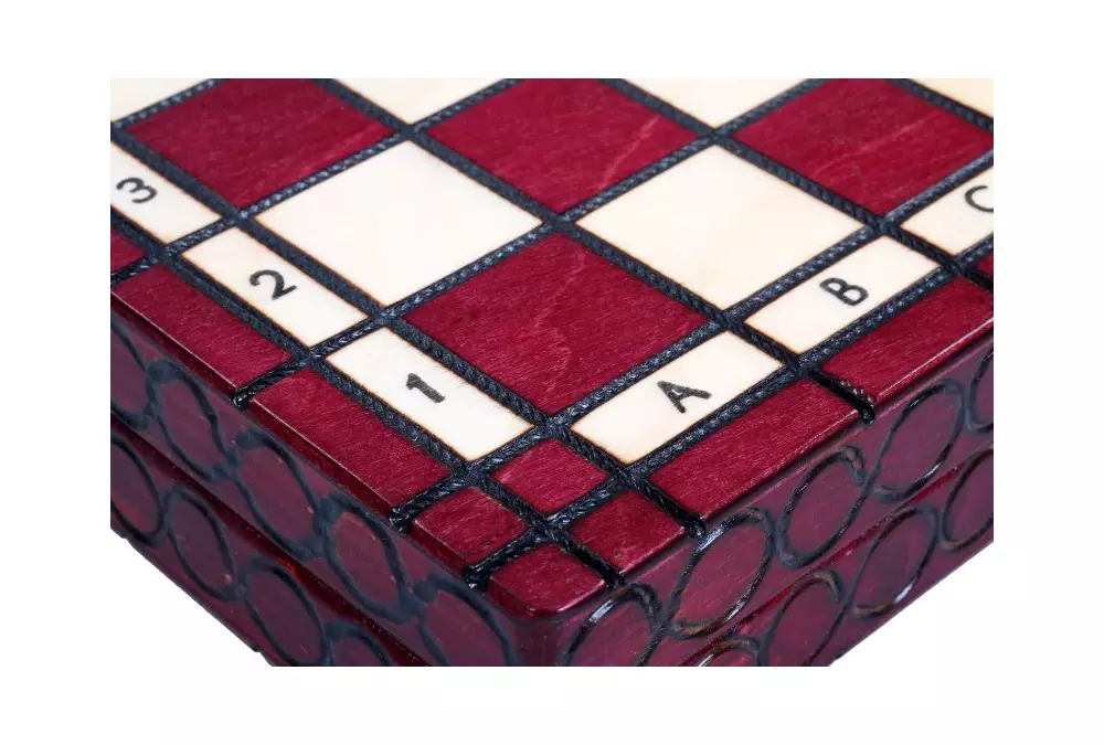 SZACHY KRÓLEWSKIE MAŁE kolor WIŚNIOWY (28,5 x 28 cm)