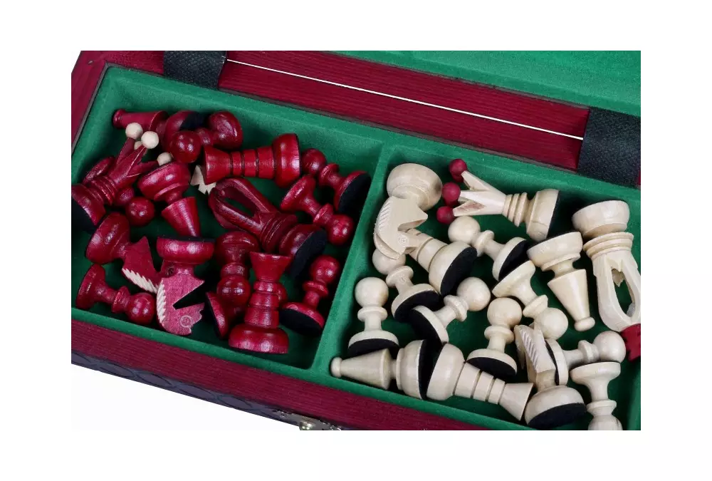 SZACHY KRÓLEWSKIE MAŁE kolor WIŚNIOWY (28,5 x 28 cm)