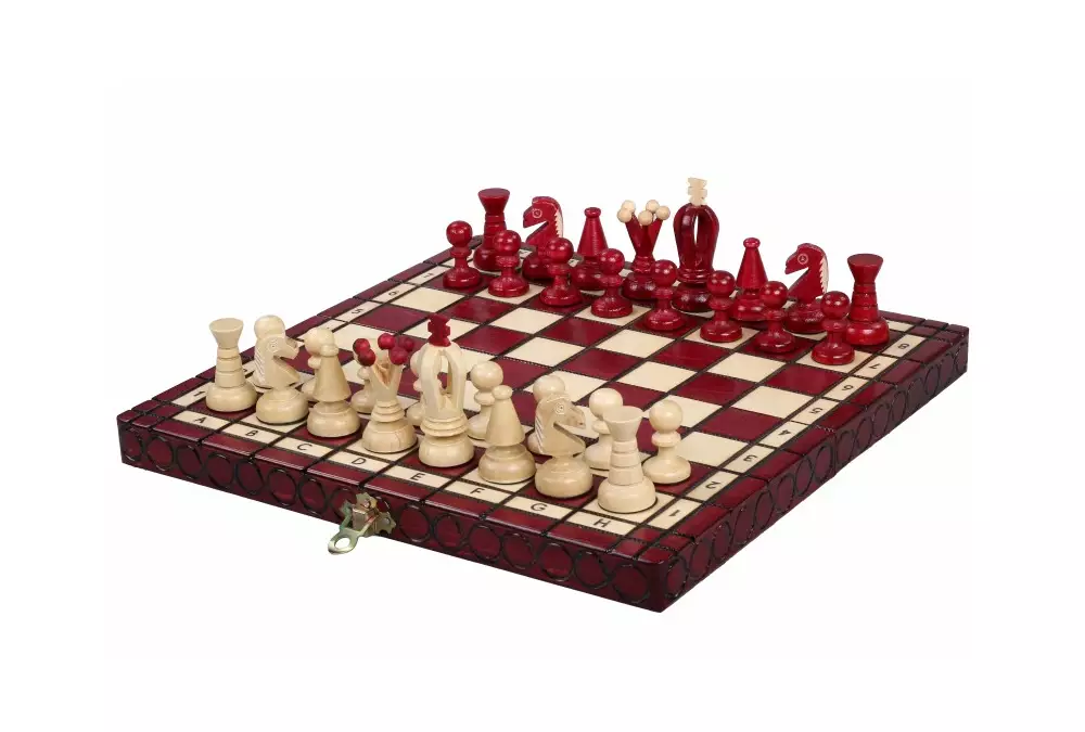 SZACHY KRÓLEWSKIE MAŁE kolor WIŚNIOWY (28,5 x 28 cm)