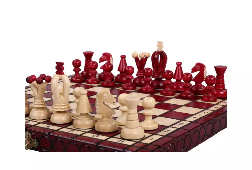 SZACHY KRÓLEWSKIE MAŁE kolor WIŚNIOWY (28,5 x 28 cm)