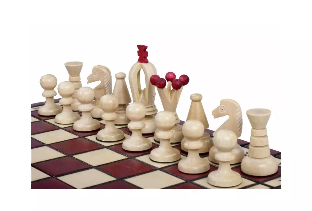 SZACHY KRÓLEWSKIE MAŁE kolor WIŚNIOWY (28,5 x 28 cm)