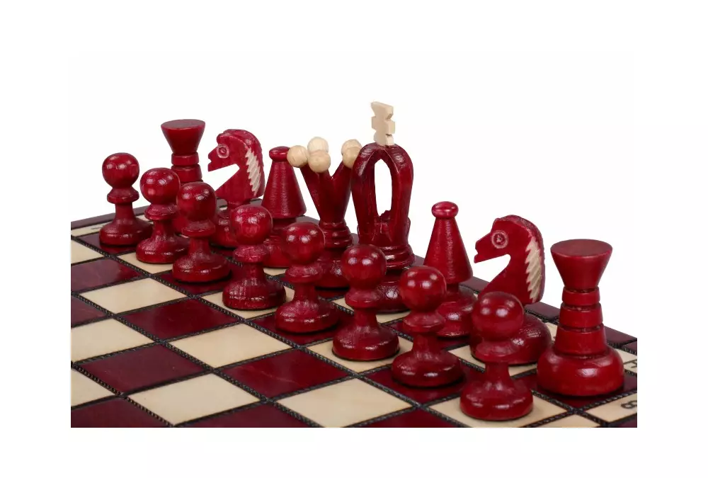 SZACHY KRÓLEWSKIE MAŁE kolor WIŚNIOWY (28,5 x 28 cm)