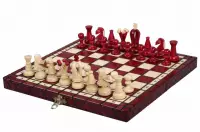 SZACHY KRÓLEWSKIE MAŁE kolor WIŚNIOWY (28,5 x 28 cm)