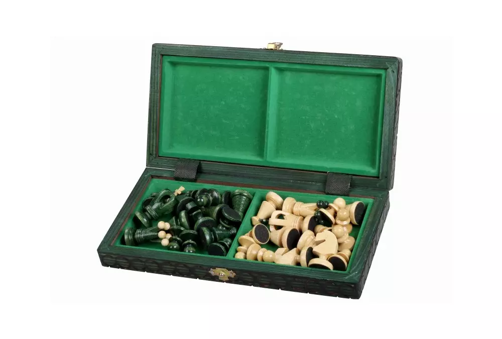 SZACHY KRÓLEWSKIE MAŁE kolor ZIELONY (28,5 x 28 cm)