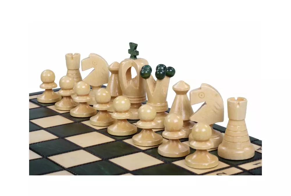 SZACHY KRÓLEWSKIE MAŁE kolor ZIELONY (28,5 x 28 cm)