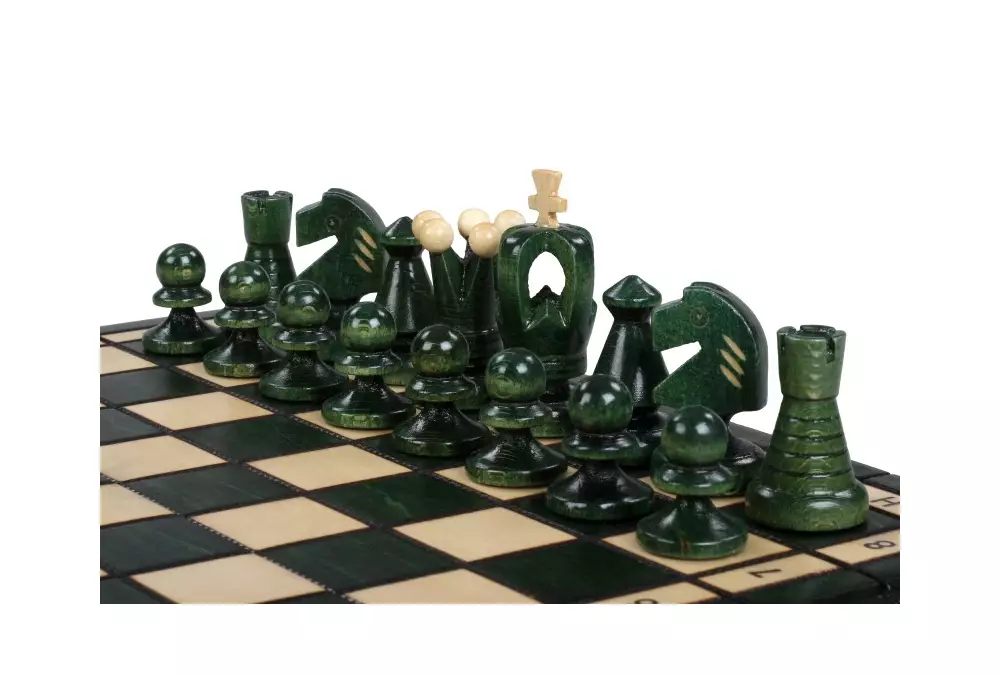 SZACHY KRÓLEWSKIE MAŁE kolor ZIELONY (28,5 x 28 cm)