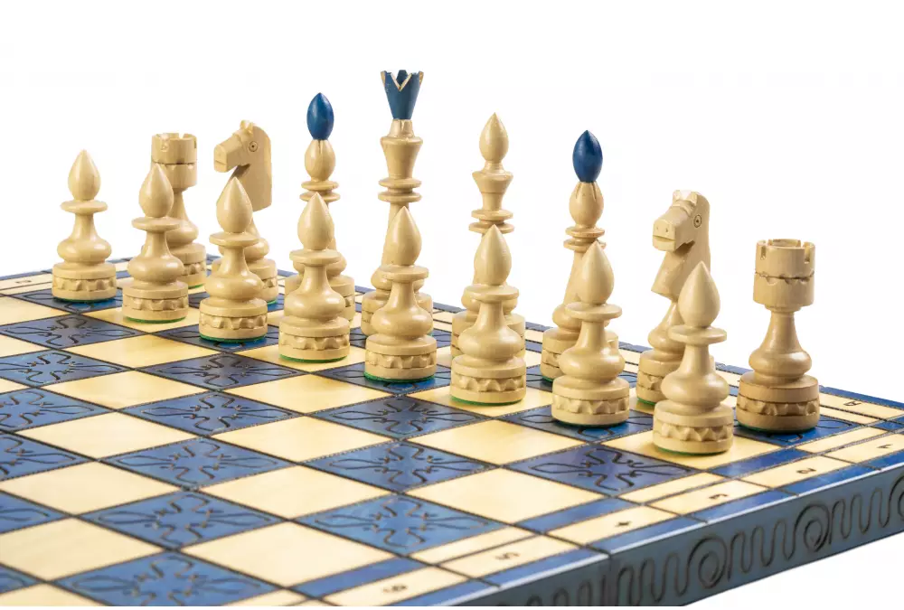 SZACHY INDYJSKIE DUŻE (54cm) kolor niebieski