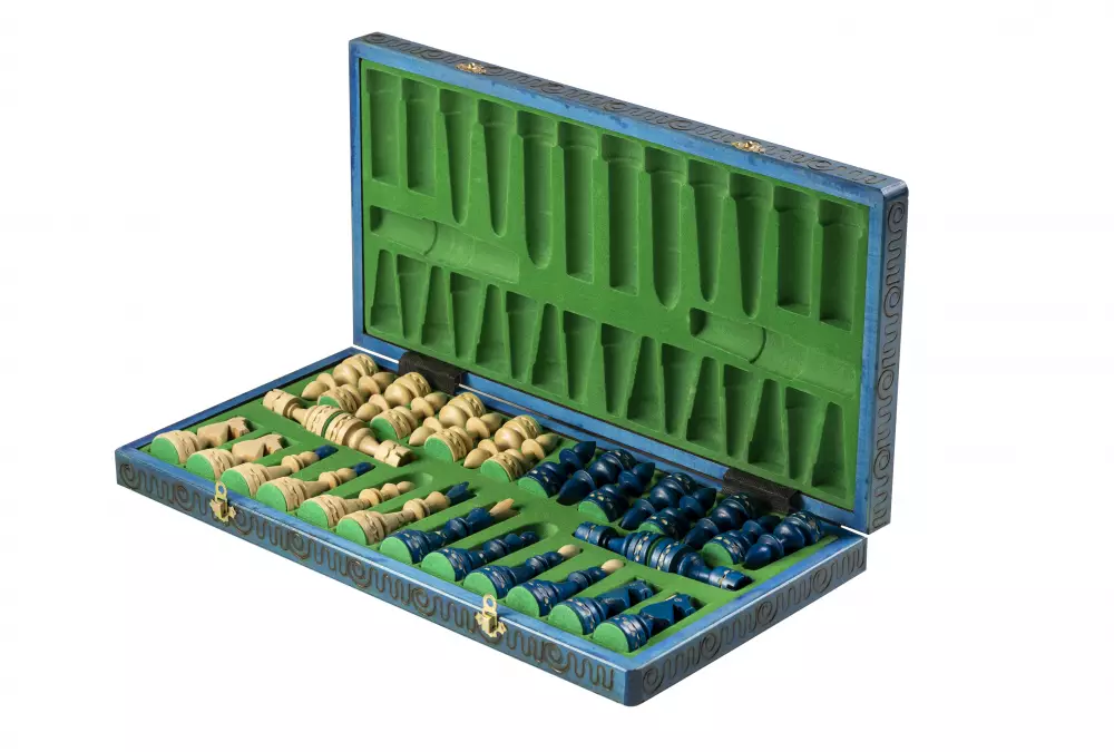 SZACHY INDYJSKIE DUŻE (54cm) kolor niebieski