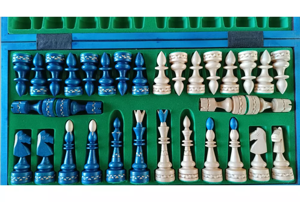 SZACHY INDYJSKIE DUŻE (54cm) kolor niebieski