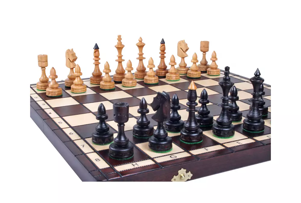 SZACHY DREWNIANE INDYJSKIE (47x46,5cm)