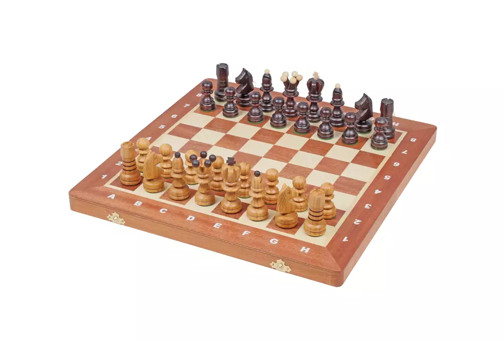 SZACHY PEREŁKA DUŻA (42x42cm) intarsjowana szachownica