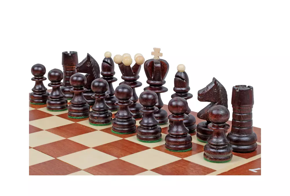 SZACHY PEREŁKA DUŻA (42x42cm) intarsjowana szachownica