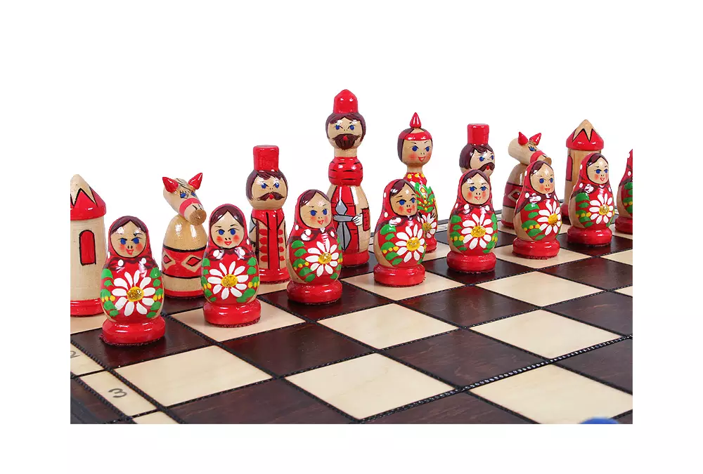 SZACHY BABUSZKI NIEBIESKIE (42x42cm)