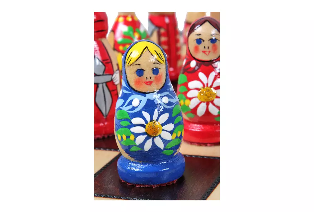 SZACHY BABUSZKI NIEBIESKIE (42x42cm)