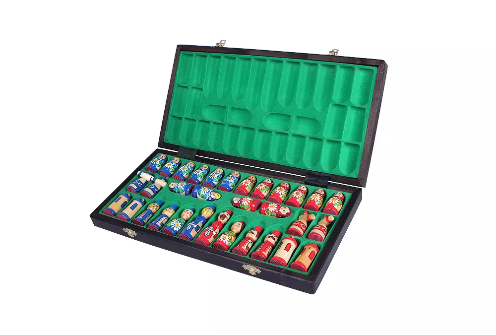 SZACHY BABUSZKI NIEBIESKIE (42x42cm)