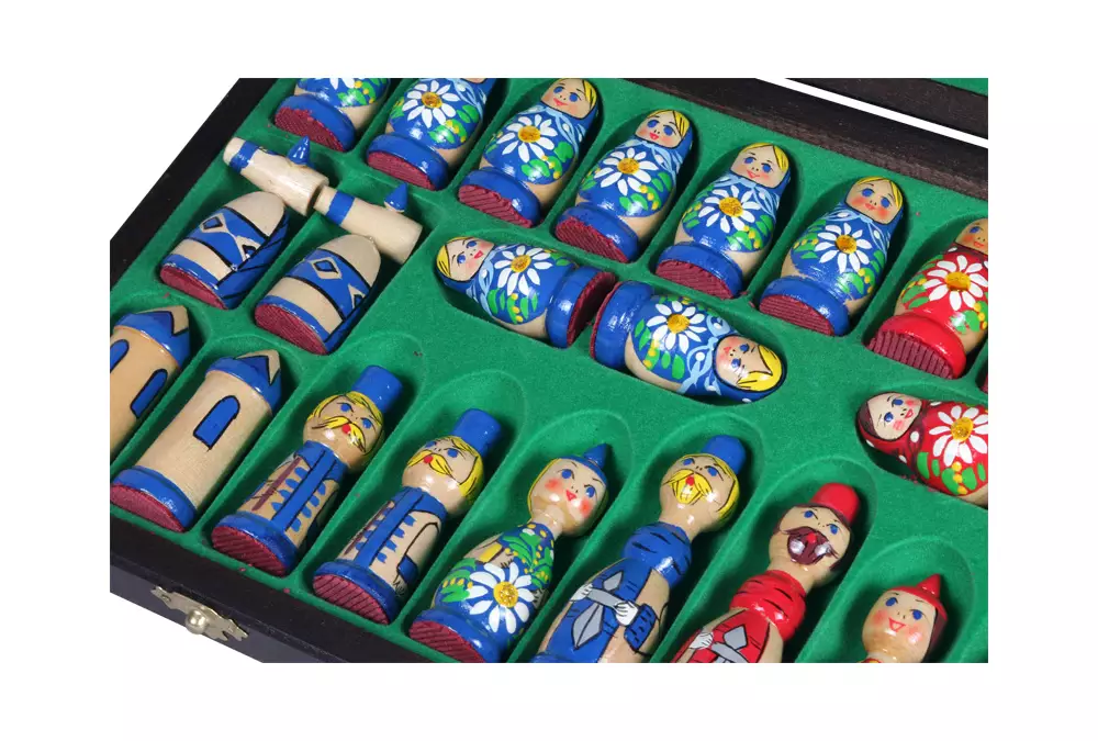 SZACHY BABUSZKI NIEBIESKIE (42x42cm)