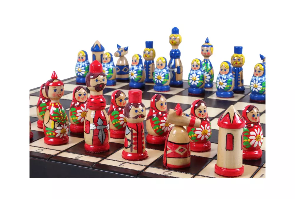 SZACHY BABUSZKI NIEBIESKIE (42x42cm)