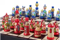 SZACHY BABUSZKI NIEBIESKIE (42x42cm)