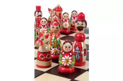 SZACHY BABUSZKI NIEBIESKIE (42x42cm)