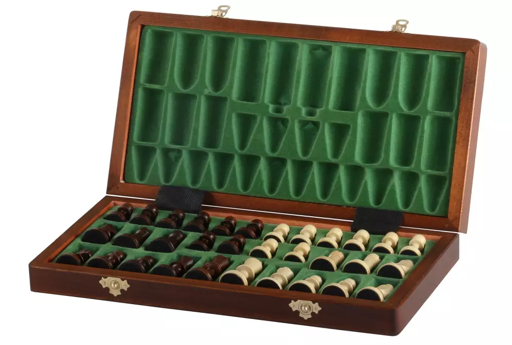 SZACHY MAGNETYCZNE DUŻE intarsjowane (35x35cm)