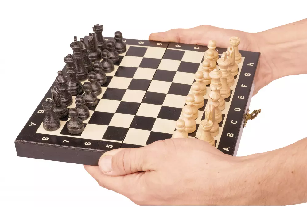 Szachy drewniane MAGNETYCZNE mini (20cm) - czarne