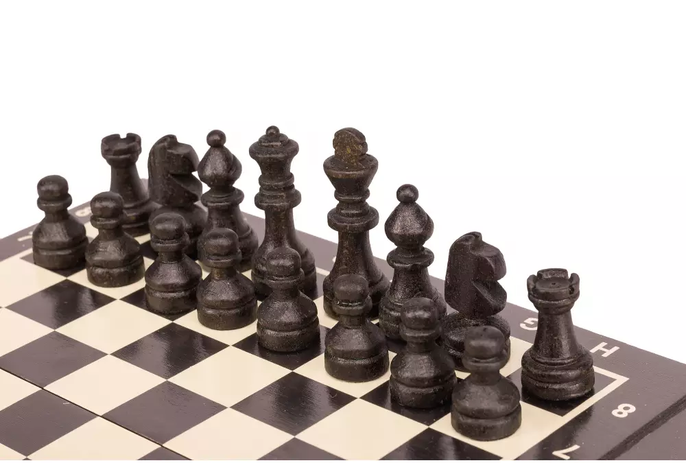 Szachy drewniane MAGNETYCZNE mini (20cm) - czarne