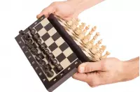Szachy drewniane MAGNETYCZNE mini (20cm) - czarne
