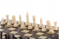 ZESTAW SZKOLNY DREWNIANY (28x28cm) - SZACHY + WARCABY + BACKGAMMON