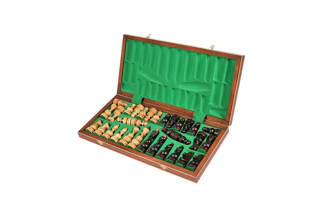 DUŻE SZACHY DEBIUT (48x48cm) intarsjowane