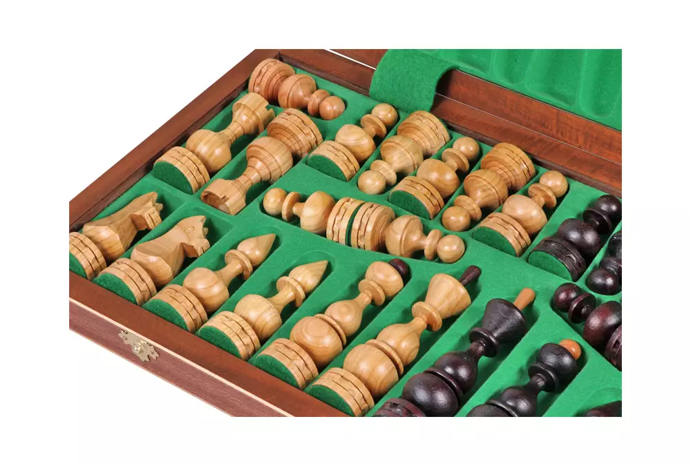 DUŻE SZACHY DEBIUT (48x48cm) intarsjowane