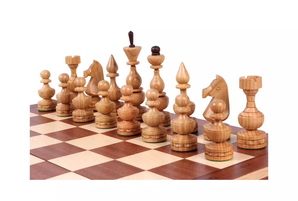 DUŻE SZACHY DEBIUT (48x48cm) intarsjowane