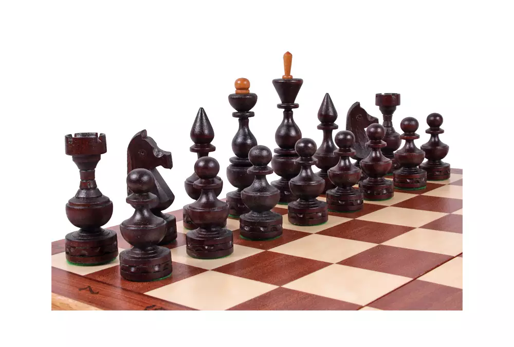 DUŻE SZACHY DEBIUT (48x48cm) intarsjowane