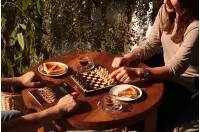 Drewniane szachy szkolne mini - wypalane