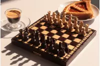 Drewniane szachy szkolne mini - wypalane