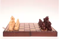 Drewniane szachy szkolne mini - wypalane