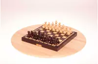 Drewniane szachy szkolne mini - wypalane