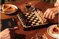 Drewniane szachy szkolne mini - wypalane