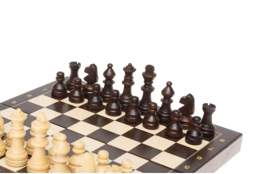 Szachy drewniane szkolne mini 20 cm x 20 cm