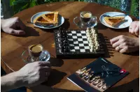 Szachy drewniane szkolne mini 20 cm x 20 cm