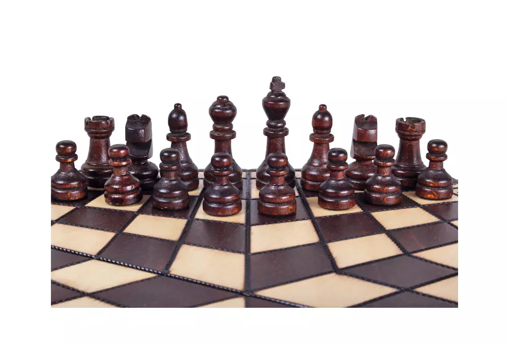 Szachy dla trójki graczy - małe (sześciokątna szachownica o boku 16 cm)