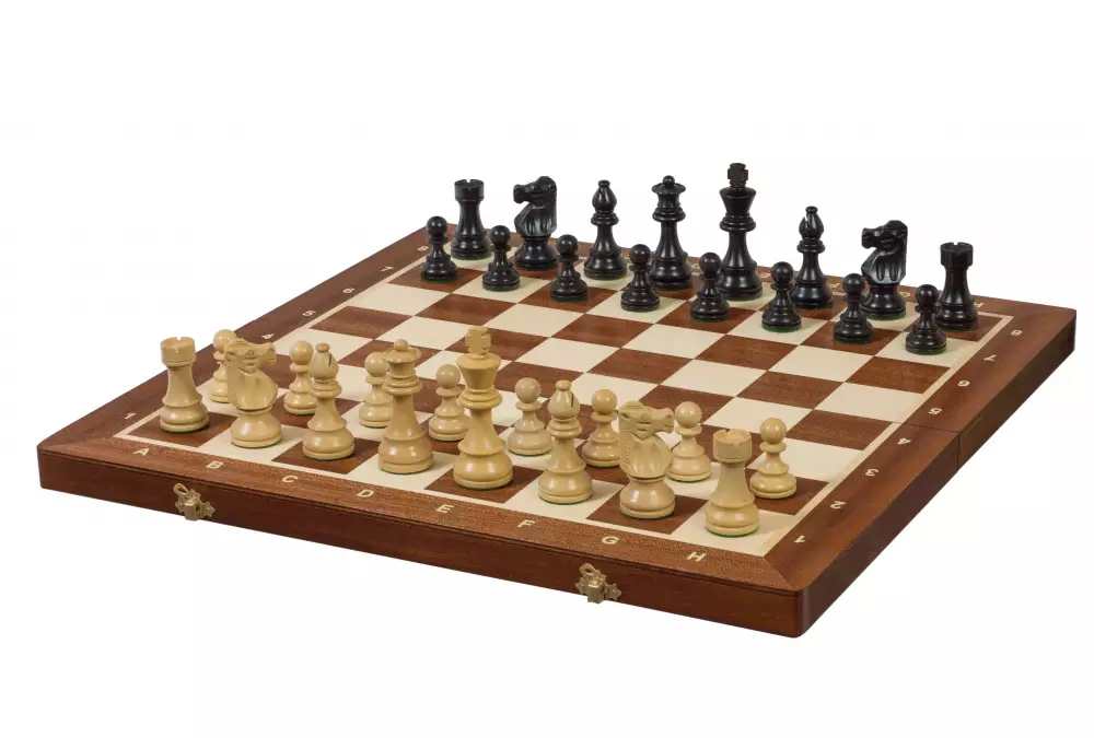 Szachy drewniane French 3,75 cala (pole 58 mm)