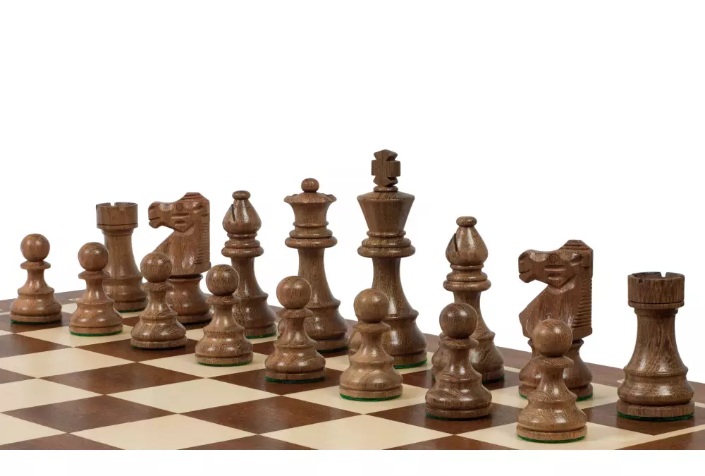 Szachy drewniane French 3,75 cala (pole 58 mm)