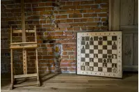 Drewniany stelaż do eleganckiej szachownicy demonstracyjnej