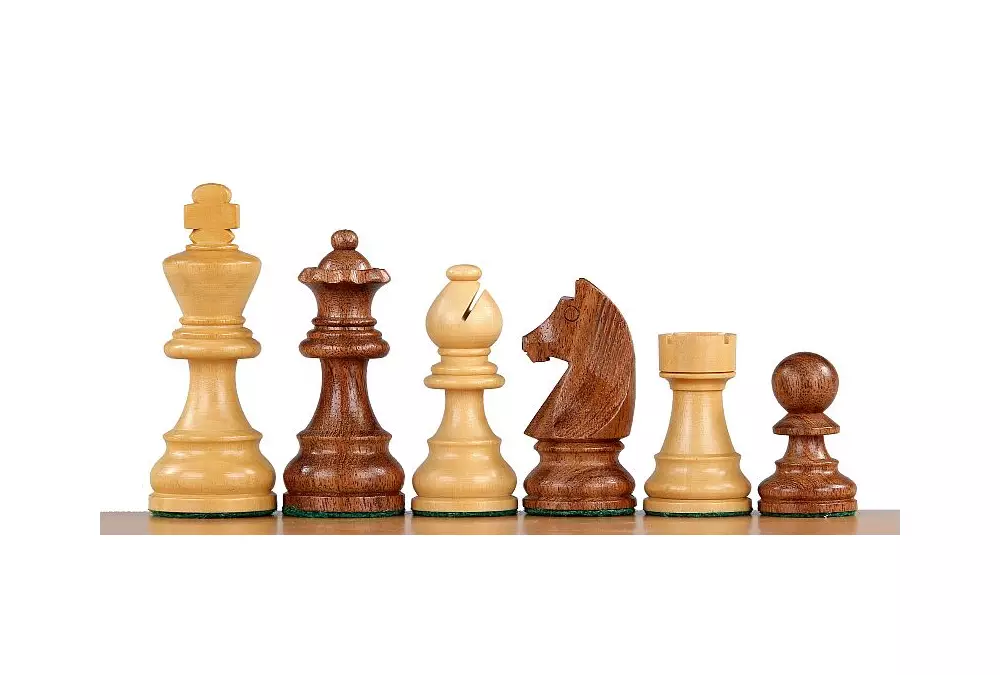 Figury szachowe Timeless Akacja indyjska/bukszpan 3 cale Rzeźbione Drewniane