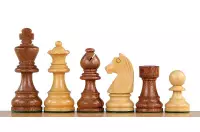 Figury szachowe Timeless Akacja indyjska/bukszpan 3 cale Rzeźbione Drewniane