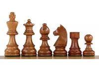 Figury szachowe German (Timeless) Akacja indyjska/Bukszpan 3,5 cala  Rzeźbione Drewniane