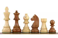 Figury Szachowe Timeless Akacja indyjska/bukszpan 3,75 cala z dodatkowymi hetmanami