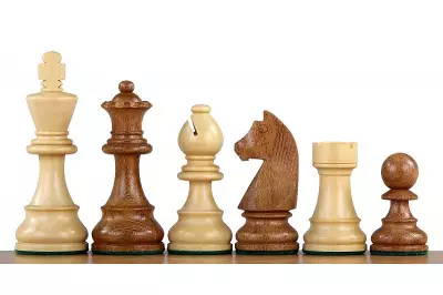 Figury Szachowe Timeless Akacja indyjska/bukszpan 3,75 cala z dodatkowymi hetmanami