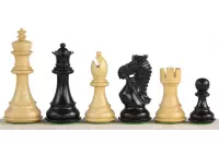 Figury szachowe King's Bridal Hebanizowane 3,75 cala Rzeźbione Drewniane