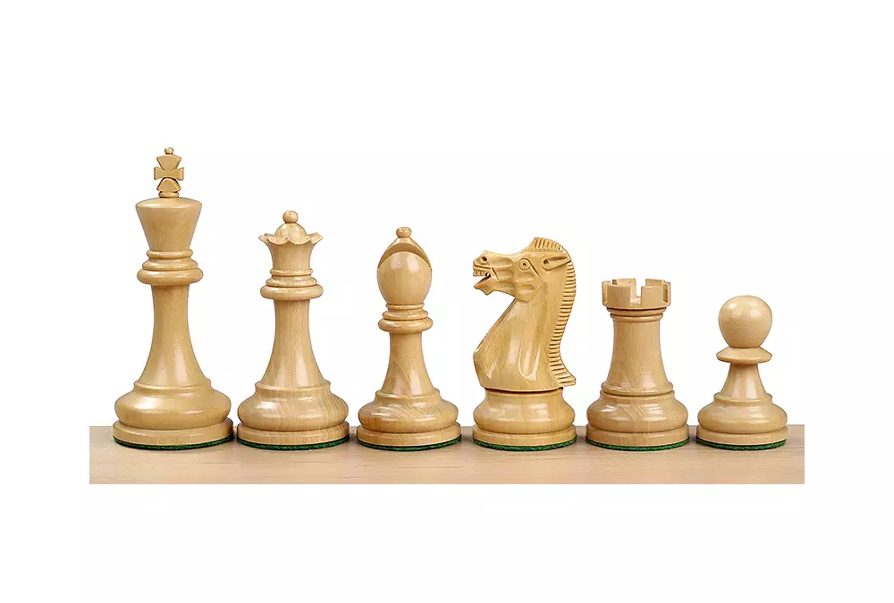 Figury szachowe Executive Akacja/Bukszpan 3,5 cala Rzeźbione Drewniane